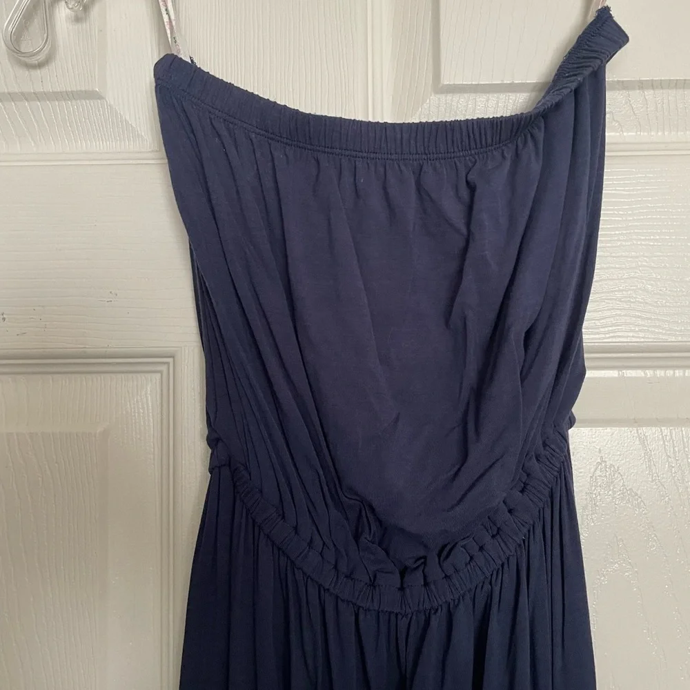 Lilly Pulitzer Navy Blue Strapless Maxi  Dress - Picture 3 of 6